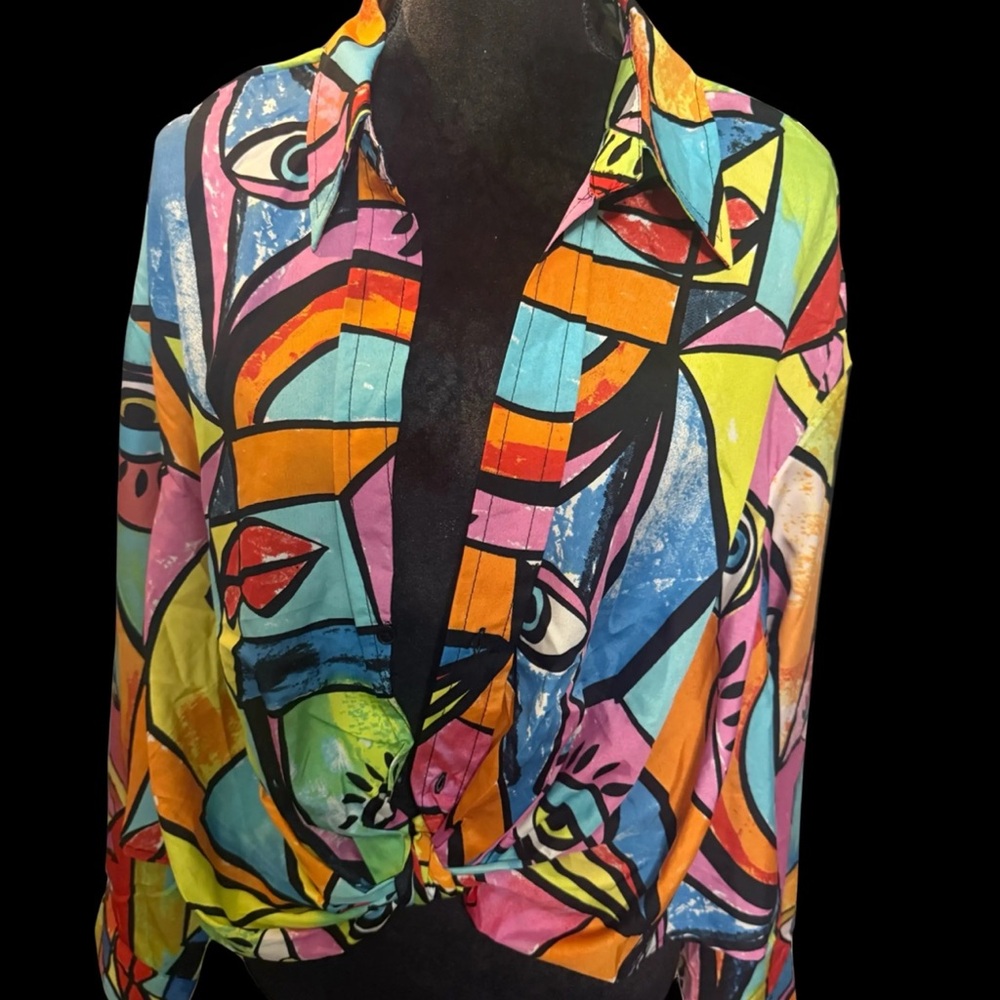 Colorful Abstract Patterned Shirt
